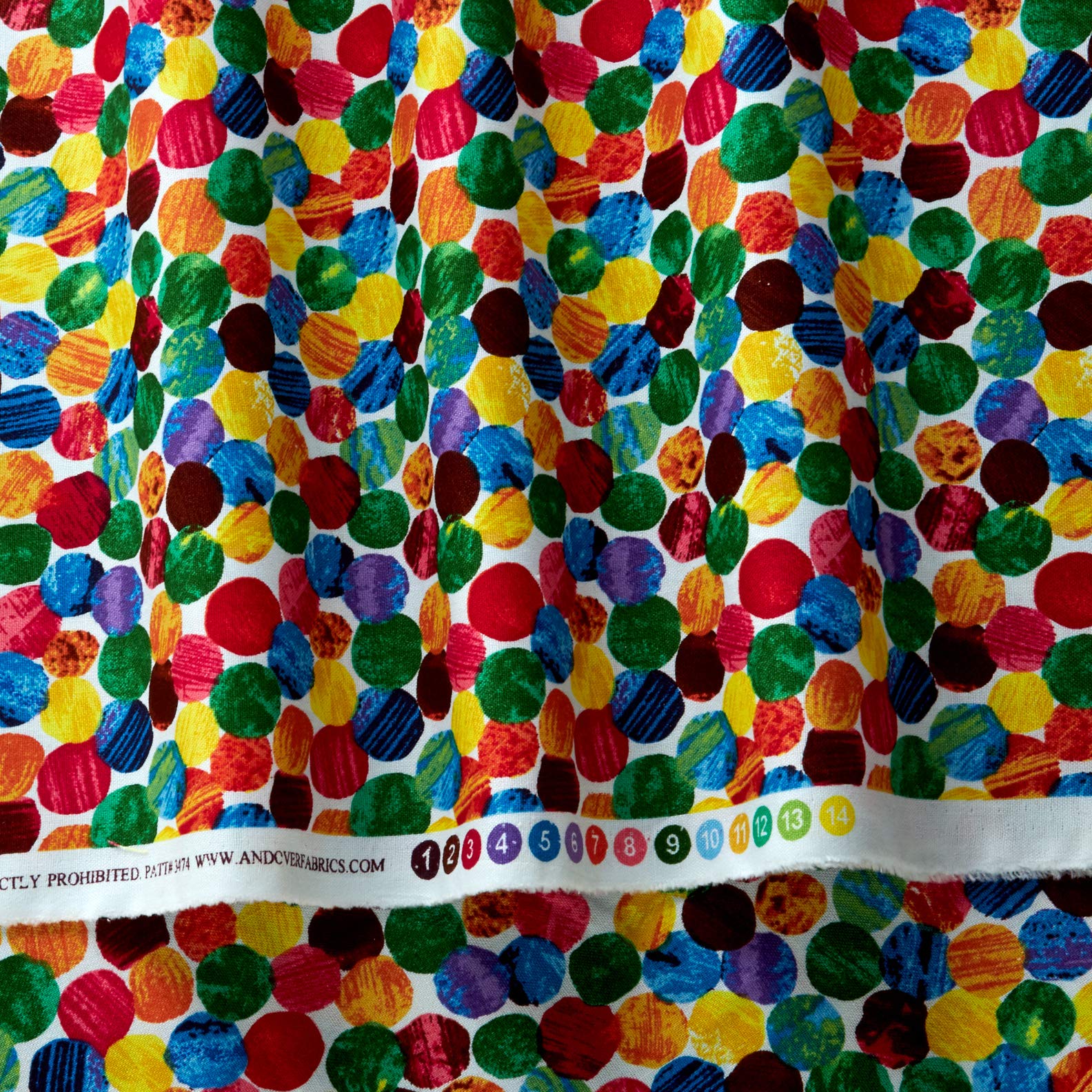 The Very Hungry Caterpillar Abstract Dots Multi, Fabric by the Yard