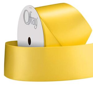 Berwick Offray 069684 1.5" Wide Single Face Satin Ribbon for Decoration and Crafts, 4-Yard Spool, Lemon Yellow