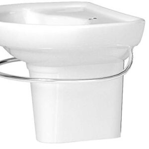 American Standard 0268.144.020 Ravenna Wall-Mount Pedestal Sink with Center Hole, White