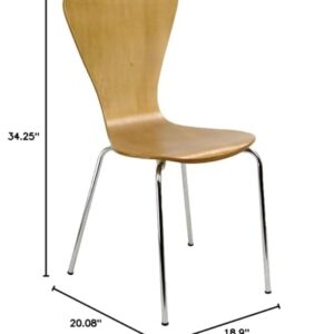 Legare Modern Ergonomic Bent Plywood Chair for The Home, Office, or Work Space, Natural