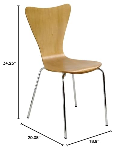 Legare Modern Ergonomic Bent Plywood Chair for The Home, Office, or Work Space, Natural