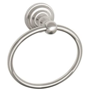 design house 538355 calisto bathroom accessory wall mounted towel ring, satin nickel finish, one size