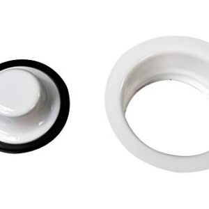 Westbrass D2089-50 3-Bolt mount Waste Disposal Flange & Stopper, Powder Coat White,1-Pack