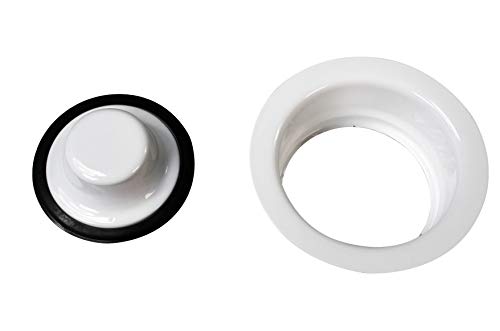 Westbrass D2089-50 3-Bolt mount Waste Disposal Flange & Stopper, Powder Coat White,1-Pack