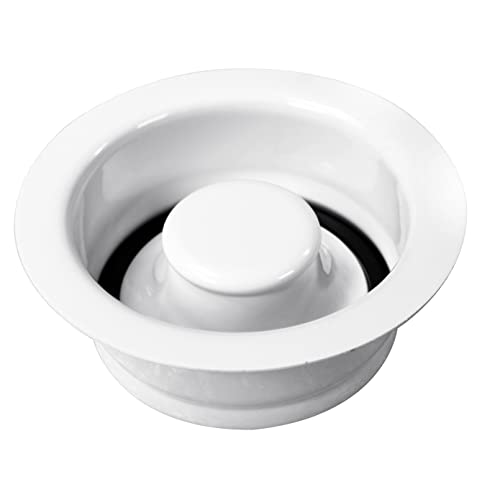 Westbrass D2089-50 3-Bolt mount Waste Disposal Flange & Stopper, Powder Coat White,1-Pack