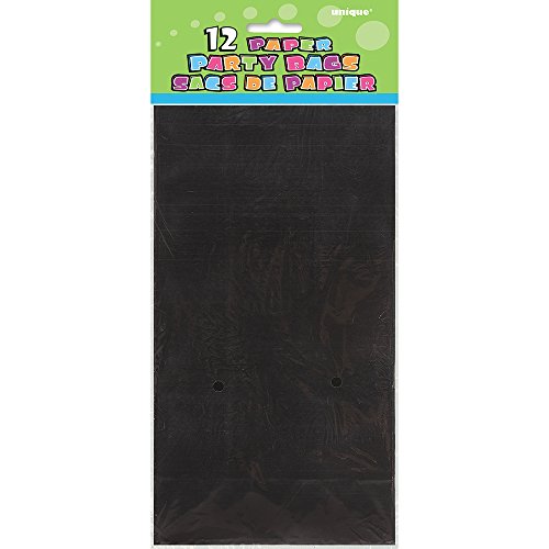 Black Magic Paper Party Bags - 10" x 5" (12 Pack) - Elegant & Eco-Friendly Design - Perfect for Any Occasion