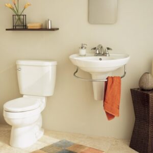 American Standard 0268.144.020 Ravenna Wall-Mount Pedestal Sink with Center Hole, White