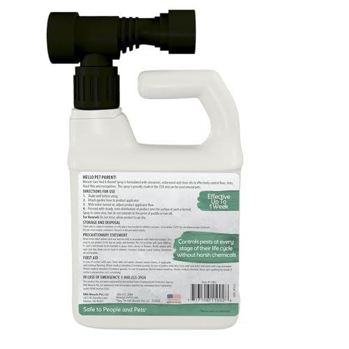 Natural Yard and Kennel Flea & Tick Spray with Convenient Hose -End Sprayer Hookup. 32oz bottle covers up to 4, 500 sq ft., Natural Chemistry Natural Yard and Kennel Flea & Tick Spray, 32 oz.