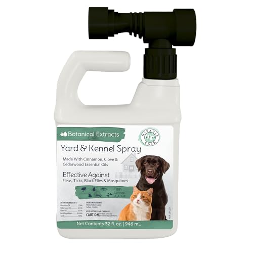 Natural Yard and Kennel Flea & Tick Spray with Convenient Hose -End Sprayer Hookup. 32oz bottle covers up to 4, 500 sq ft., Natural Chemistry Natural Yard and Kennel Flea & Tick Spray, 32 oz.