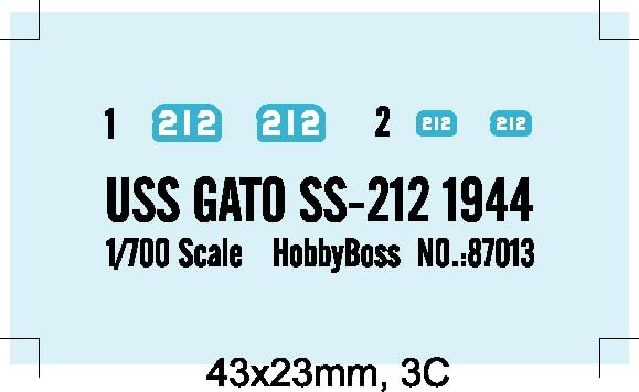 Hobby Boss USS GATO SS-212 1944 Boat Model Building Kit