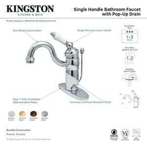 Kingston Brass KB1408PL Victorian Mono Block Lavatory Faucet, Brushed Nickel