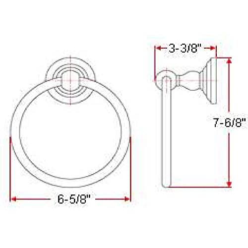 Design House 538355 Calisto Bathroom Accessory Wall Mounted Towel Ring, Satin Nickel Finish, One Size