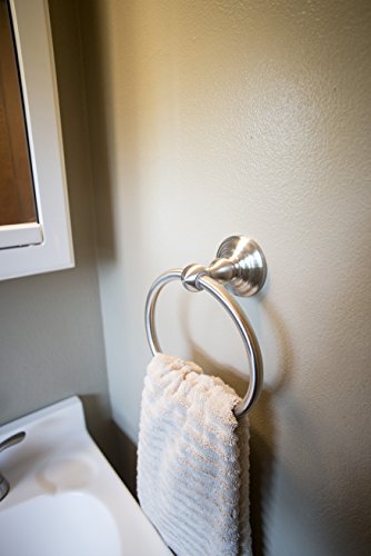 Design House 538355 Calisto Bathroom Accessory Wall Mounted Towel Ring, Satin Nickel Finish, One Size