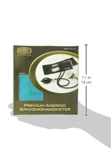 Prestige Medical Adult Premium Aneroid Sphygmomanometer: Box Packaging, Teal (Model: 82-TEA)