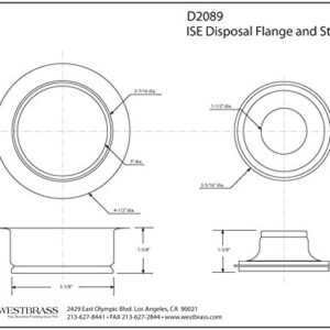 Westbrass D2089-50 3-Bolt mount Waste Disposal Flange & Stopper, Powder Coat White,1-Pack