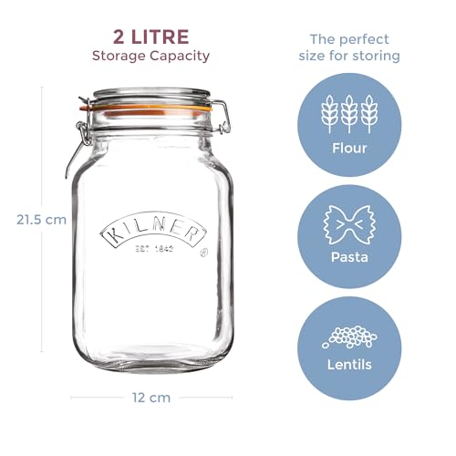 Kilner Square Swing Top Glass Jar | 2L