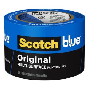 scotch painter's tape original multi-surface painter's tape, 2.83 inches x 60 yards, 1 roll, blue, paint tape protects surfaces and removes easily, multi-surface painting tape for indoor and outdoor use