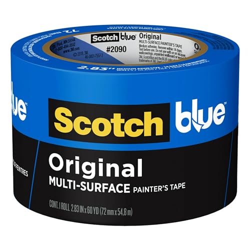 Scotch Painter's Tape Original Multi-Surface Painter's Tape, 2.83 Inches x 60 Yards, 1 Roll, Blue, Paint Tape Protects Surfaces and Removes Easily, Multi-Surface Painting Tape for Indoor and Outdoor Use