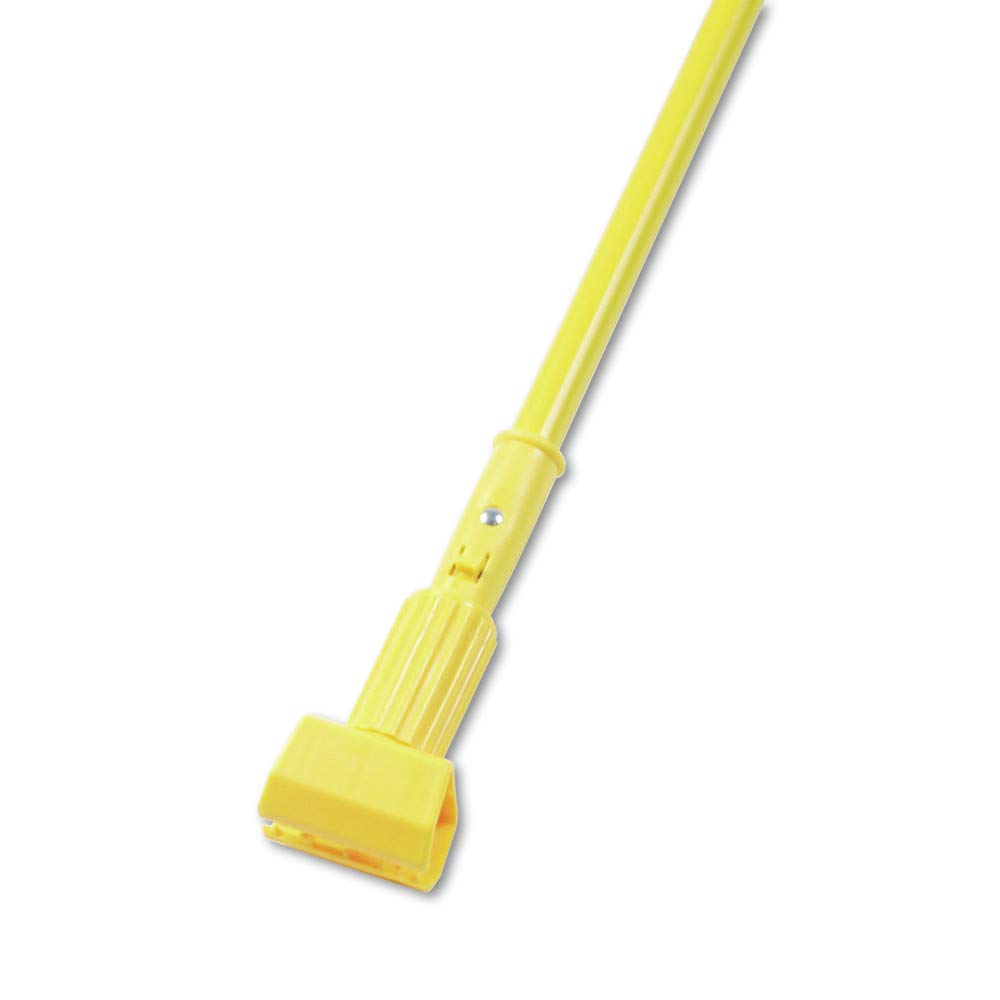 Boardwalk 610 Plastic Jaws Mop Handle for 5 Wide Mop Heads, 60" Aluminum Handle, Yellow