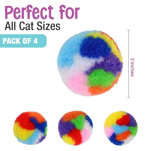 SPOT By Ethical Products - Classic Cat Toys for Indoor Cats - Interactive Cat Toys Balls Mice Catnip Toys - Alternative To Wand Toys and Electronic Cat Toys - Puff Ball Multi Pack Small