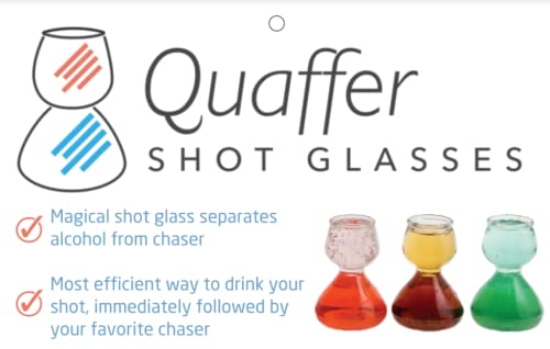 QUAFFER Double Bubble Layered Shot Glass – Chaser Shot Glass Jigger for Smooth Tasty Shots – Fun Unique Split Shot Glasses Barware (1.25oz Top & 2.25oz Bottom)