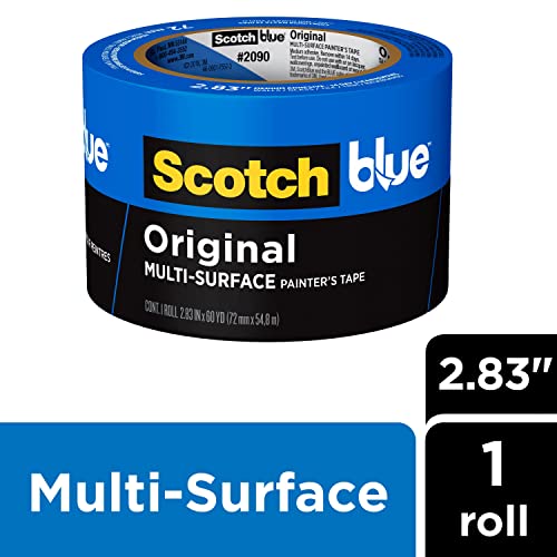 Scotch Painter's Tape Original Multi-Surface Painter's Tape, 2.83 Inches x 60 Yards, 1 Roll, Blue, Paint Tape Protects Surfaces and Removes Easily, Multi-Surface Painting Tape for Indoor and Outdoor Use