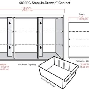 ArtBin 6809PC Store In Drawer Cabinet Sewing & Craft Organization, Plastic Storage Unit with 9 Drawers, White with Clear Drawers