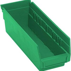 Quantum Storage Systems QSB101GN 36-Pack 4" Hanging Plastic Shelf Bin Storage Containers, 11-5/8" x 4-1/8" x 4" , Green