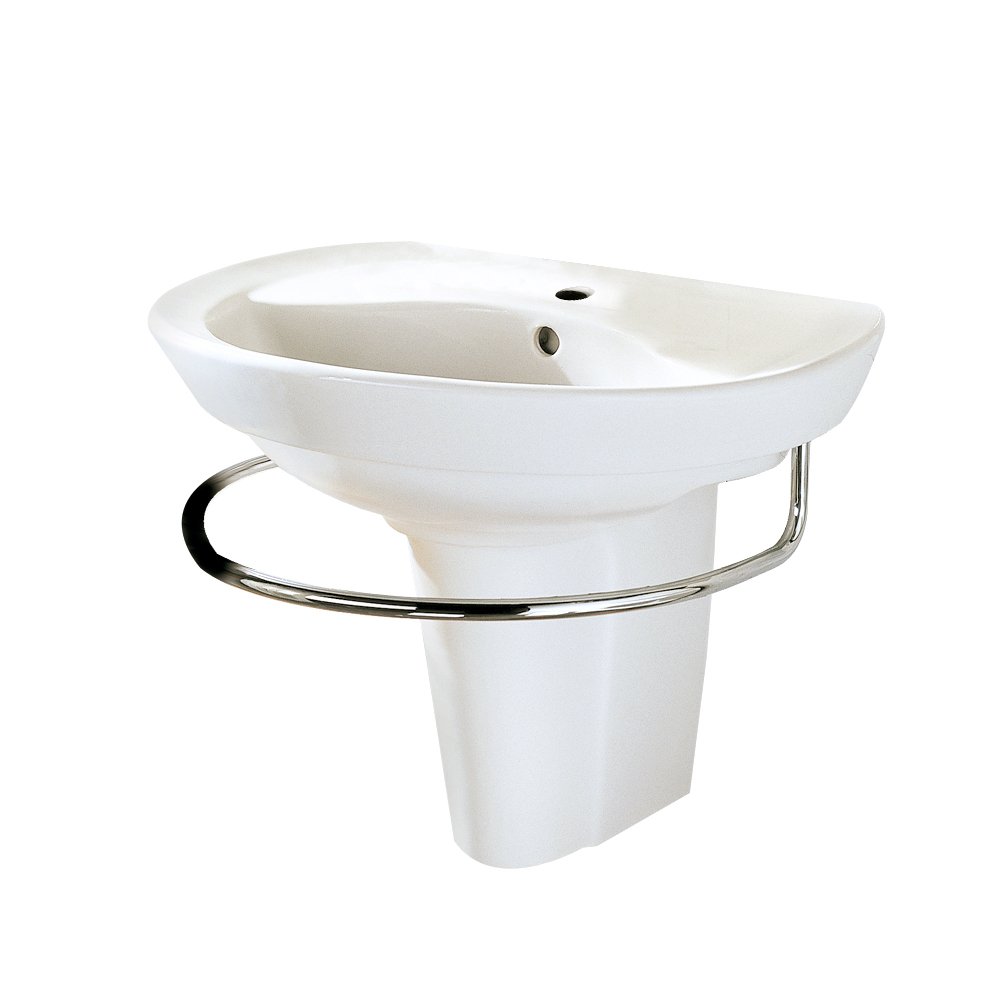 American Standard 0268.144.020 Ravenna Wall-Mount Pedestal Sink with Center Hole, White