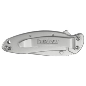 Kershaw Scallion Pocket Knife (1620FL); 2.4 420HC Stainless Steel Blade and 410 Steel Handle, Featuring SpeedSafe Assisted Opening, Flipper, Lanyard Hole, Secure Frame Lock and Tip Lock; 2.9 OZ.,Small