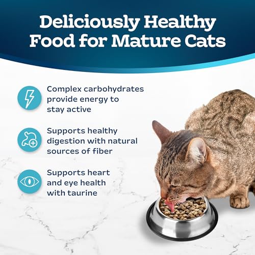 Blue Buffalo Tastefuls Mature Dry Cat Food for Adult Cats 7+, Made in the USA with Natural Ingredients, Chicken & Brown Rice Recipe, 3-lb. Bag