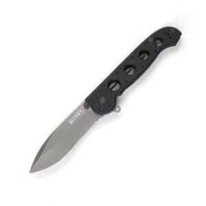 crkt m21-04g edc folding pocket knife: everyday carry, black blade, automated liner safety, g10 handle, reversible pocket clip