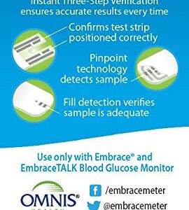 Omnis Health Embrace Blood Glucose Test Strips, 50ct