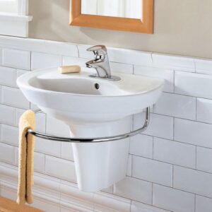 American Standard 0268.144.020 Ravenna Wall-Mount Pedestal Sink with Center Hole, White