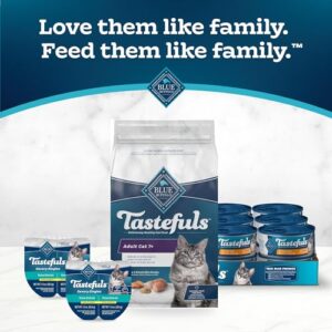 Blue Buffalo Tastefuls Mature Dry Cat Food for Adult Cats 7+, Made in the USA with Natural Ingredients, Chicken & Brown Rice Recipe, 3-lb. Bag