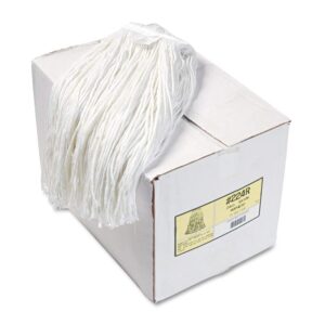 boardwalk bwk224rct 24 oz. premium cut-end rayon wet mop heads - white (12/carton)