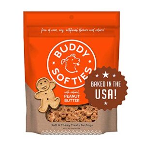 buddy biscuits, soft & chewy treats for small & large dog, made in usa peanut butter flavor - 6 oz, 4 pack