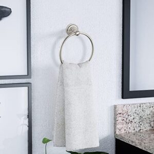 Design House 538355 Calisto Bathroom Accessory Wall Mounted Towel Ring, Satin Nickel Finish, One Size