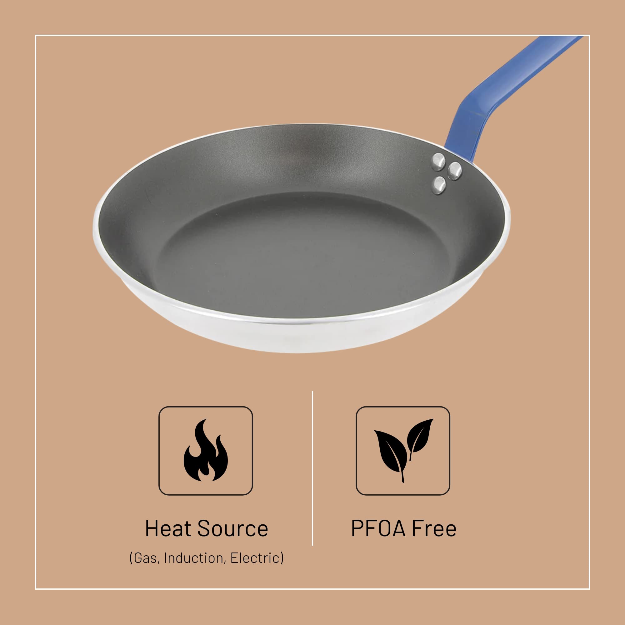 de Buyer CHOC Nonstick Fry Pan - 9.5” - Blue Handle for Fish - 5-Layer PTFE Coating - Warp & Scratch Resistant - Made in France