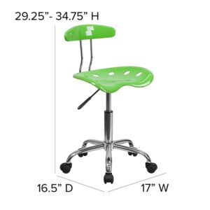 Flash Furniture Elliott Vibrant Apple Green and Chrome Swivel Task Office Chair with Tractor Seat