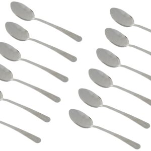 Winco 12-Piece Windsor European Tablespoon Set, 18-0 Stainless Steel, Soup Spoon (Dinner Spoon), Silver