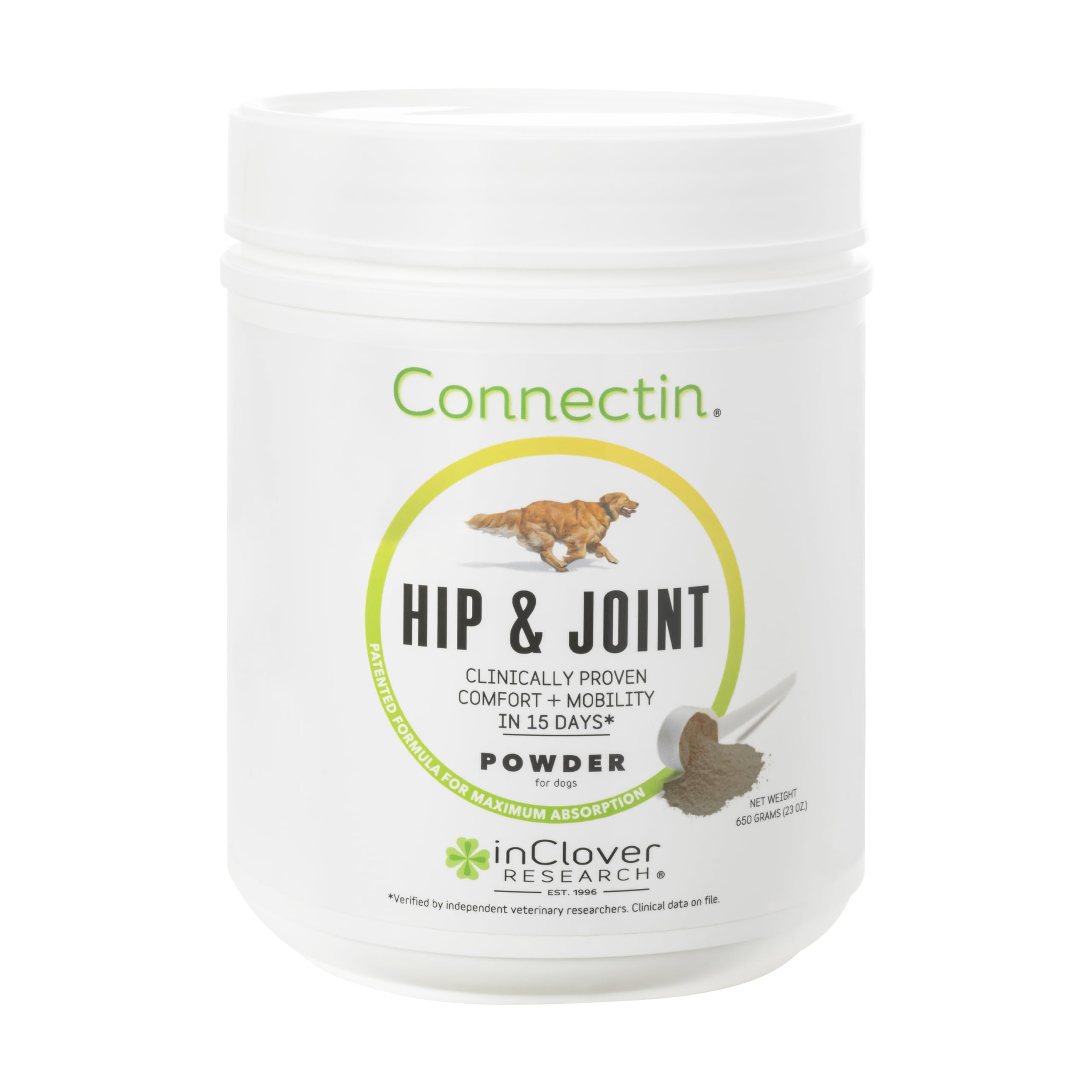 InClover Connectin Hip and Joint Supplement for Dogs. Combines Glucosamine, Chondroitin and Hyaluronic Acid with Herbs for Comfort and Mobility