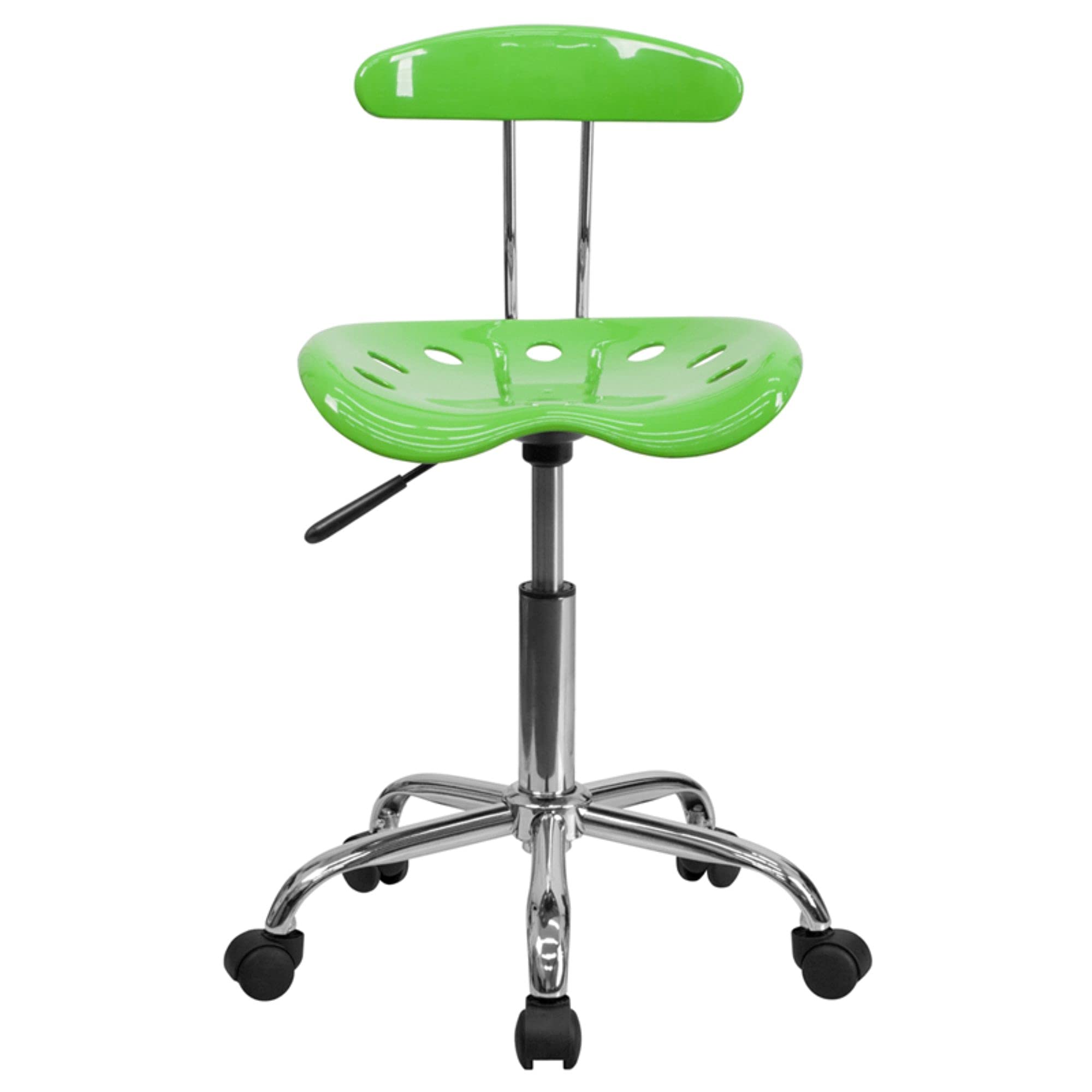 Flash Furniture Elliott Vibrant Apple Green and Chrome Swivel Task Office Chair with Tractor Seat