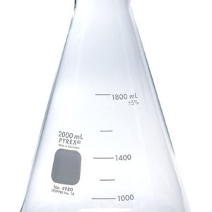 Flask, ERLENMEYER Narrow Mouth ~ PYREX Glass 2L