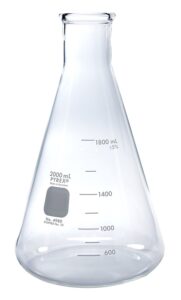 flask, erlenmeyer narrow mouth ~ pyrex glass 2l