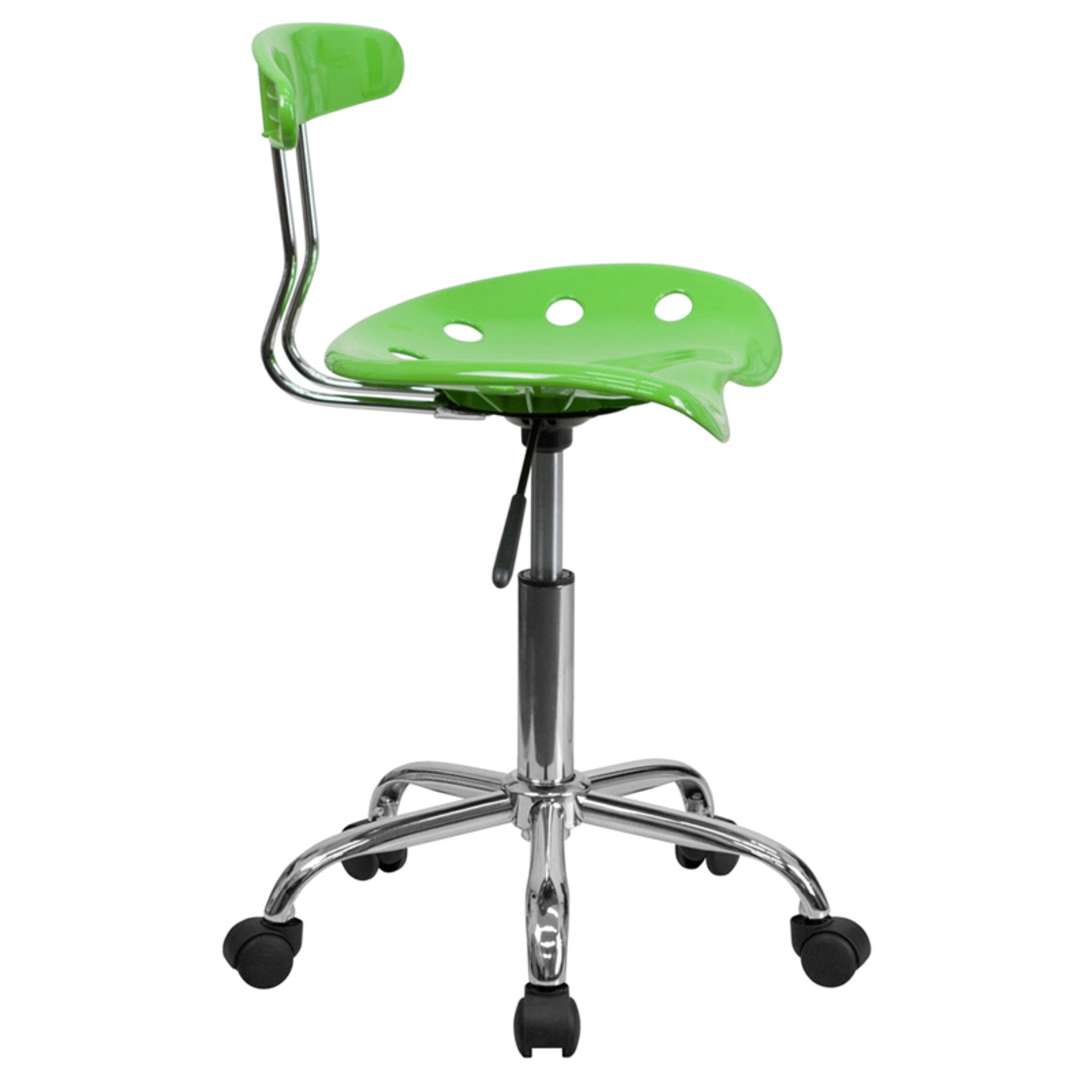 Flash Furniture Elliott Vibrant Apple Green and Chrome Swivel Task Office Chair with Tractor Seat