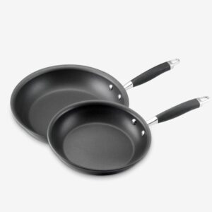 Anolon Advanced Hard Anodized Nonstick Frying Pan Set / Skillet Set - 10 Inch and 12 Inch, Gray