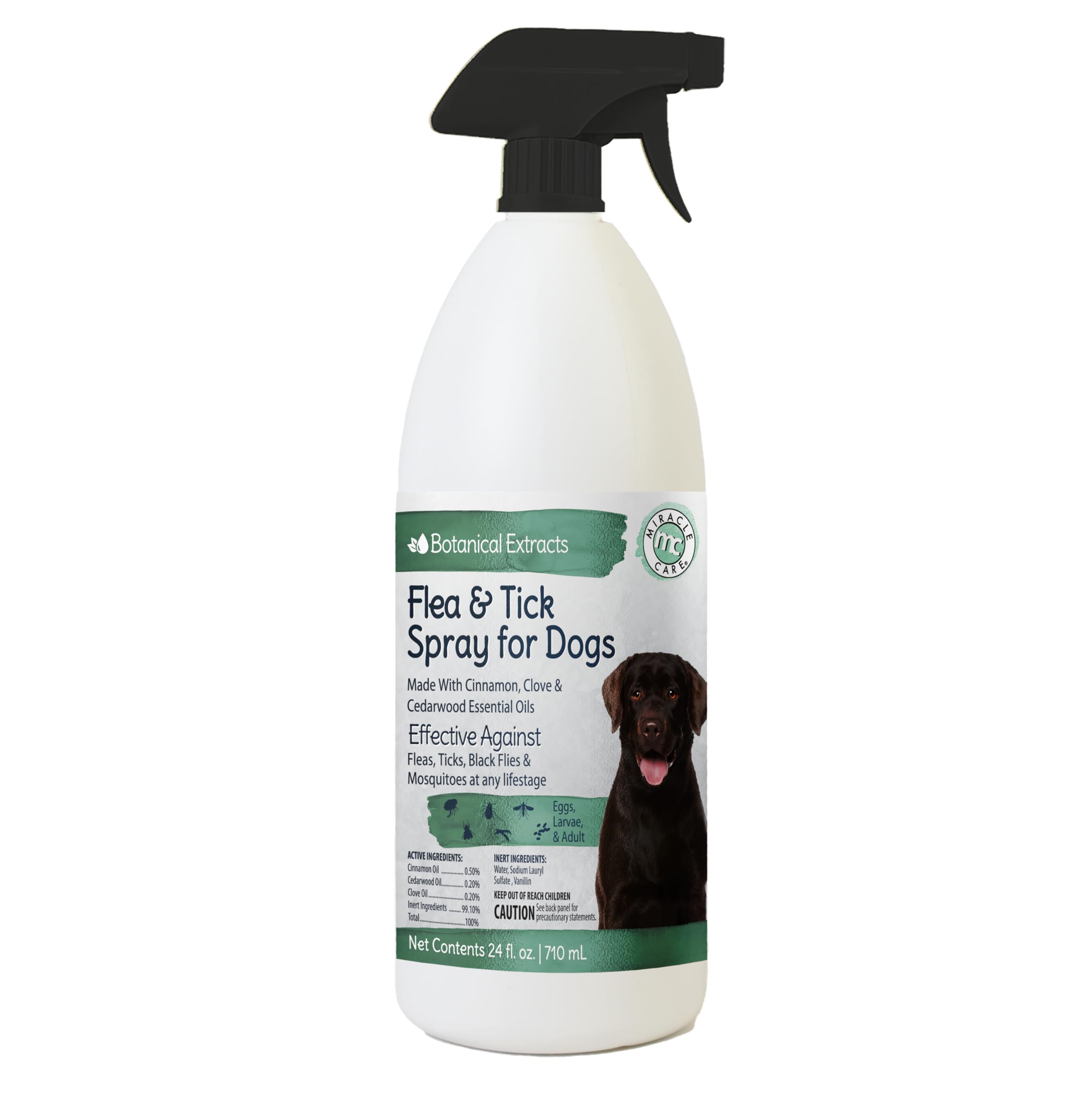 Miracle Care Pet & Home Flea & Tick Spray for Dogs, 24 Ounces