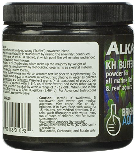 Brightwell Aquatics Alkalin8.3-P - Alkaline KH Buffer Powder for All Marine and Reef Aquariums, 250-g