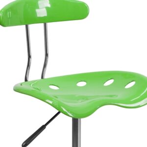 Flash Furniture Elliott Vibrant Apple Green and Chrome Swivel Task Office Chair with Tractor Seat